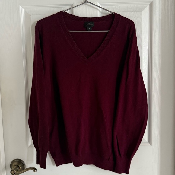 Burgundy/Wine V Neck Sweater - Picture 1 of 4